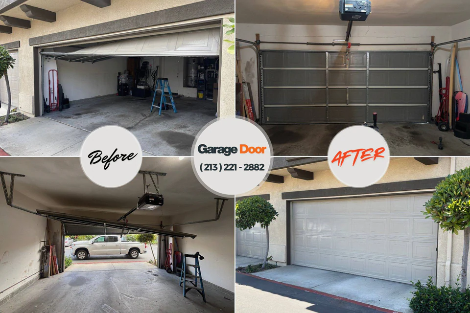 Before and after: garage door repair Halls, TN